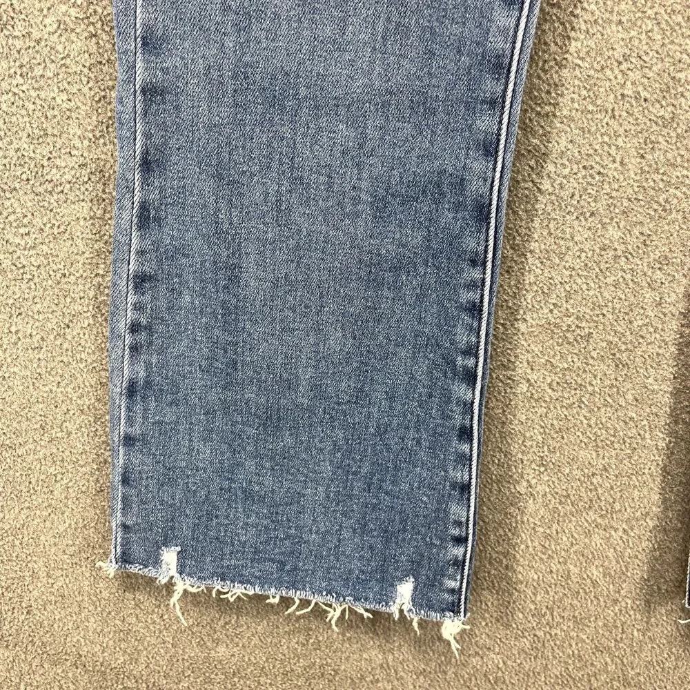 JBD Jeans Y2K Womens 26 Blue‎ Frayed Raw Hem Flared Cropped Youth